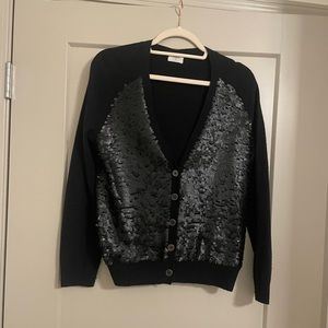 Madewell Wallace sequin black cardigan size S